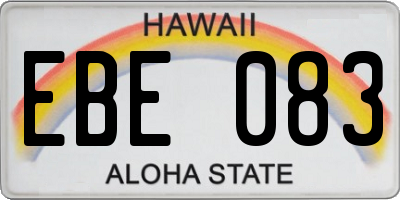 HI license plate EBE083