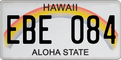 HI license plate EBE084