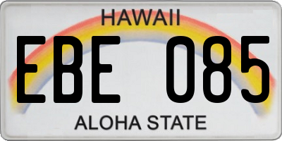 HI license plate EBE085