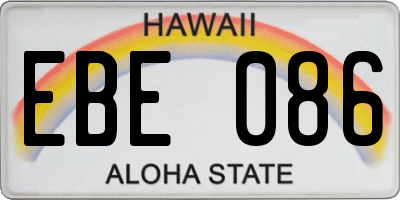 HI license plate EBE086