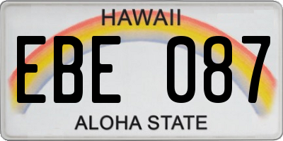 HI license plate EBE087