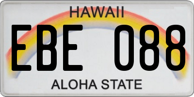 HI license plate EBE088