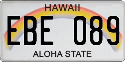 HI license plate EBE089