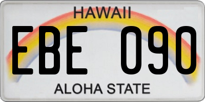 HI license plate EBE090