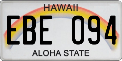 HI license plate EBE094