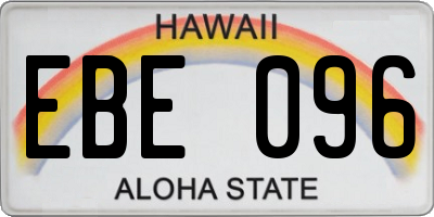 HI license plate EBE096