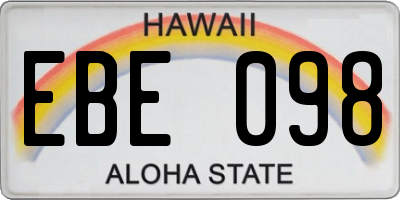 HI license plate EBE098