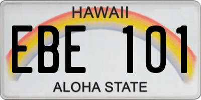 HI license plate EBE101