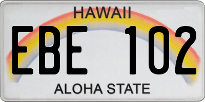 HI license plate EBE102