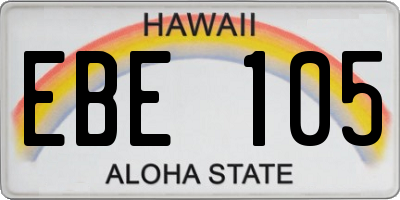 HI license plate EBE105