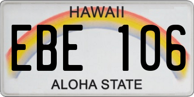 HI license plate EBE106