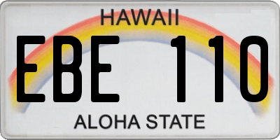 HI license plate EBE110