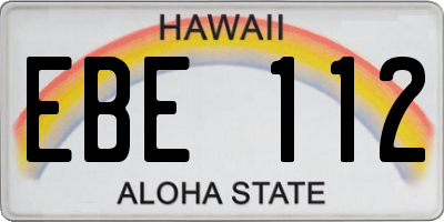 HI license plate EBE112