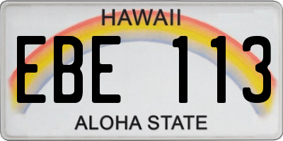 HI license plate EBE113