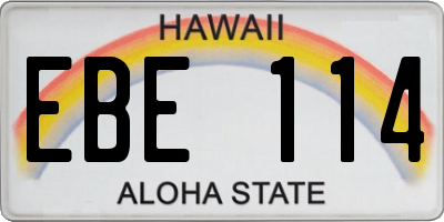 HI license plate EBE114