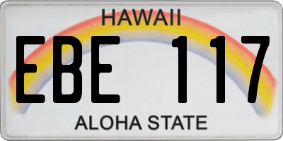 HI license plate EBE117