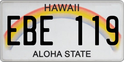 HI license plate EBE119