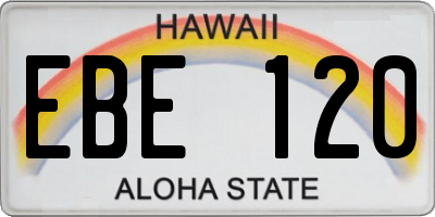 HI license plate EBE120