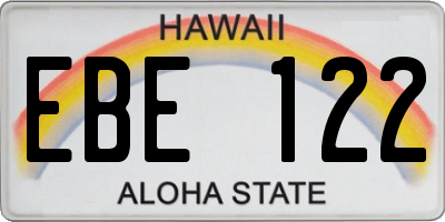 HI license plate EBE122