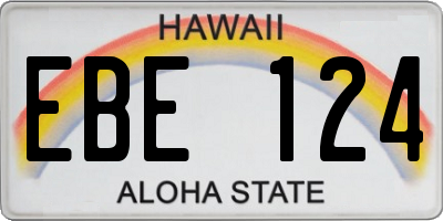 HI license plate EBE124