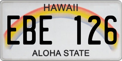 HI license plate EBE126