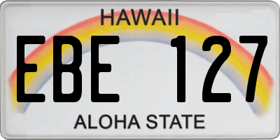 HI license plate EBE127