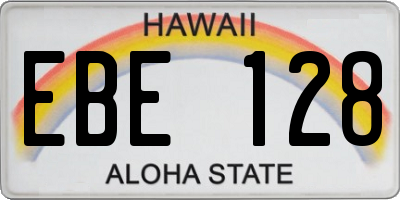 HI license plate EBE128