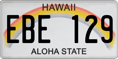 HI license plate EBE129