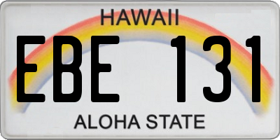 HI license plate EBE131