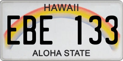 HI license plate EBE133