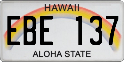 HI license plate EBE137