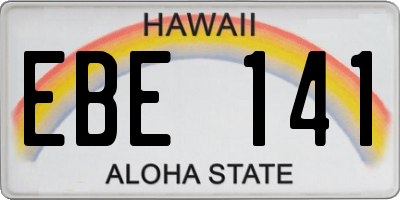 HI license plate EBE141