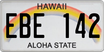 HI license plate EBE142