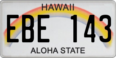 HI license plate EBE143