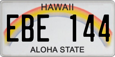 HI license plate EBE144