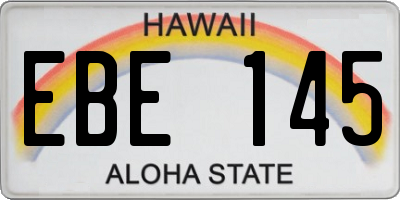 HI license plate EBE145