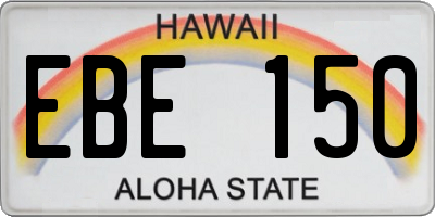 HI license plate EBE150