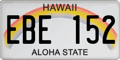 HI license plate EBE152