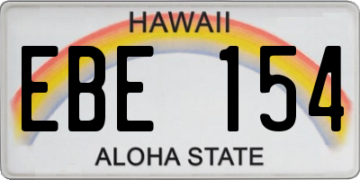 HI license plate EBE154