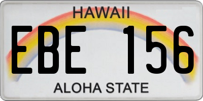 HI license plate EBE156