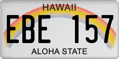 HI license plate EBE157