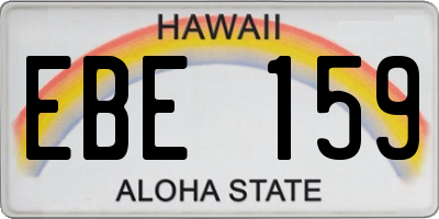 HI license plate EBE159