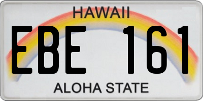 HI license plate EBE161