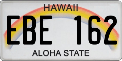 HI license plate EBE162