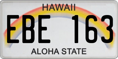 HI license plate EBE163