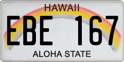 HI license plate EBE167