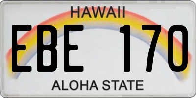 HI license plate EBE170