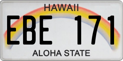 HI license plate EBE171