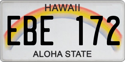 HI license plate EBE172