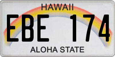 HI license plate EBE174